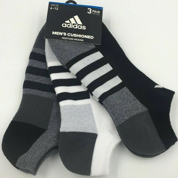 Underwear & Socks Adidas Mens No Show Socks 3 Pair Large Shoe Size